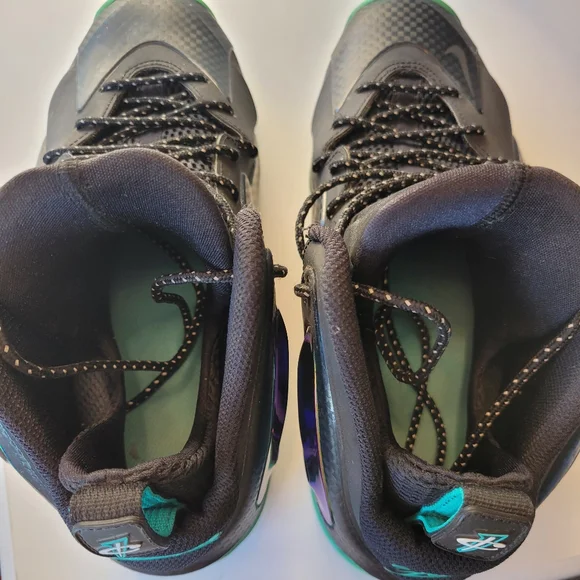 Nike Lil Penny  Black and Green High-Top Sneakers with Color-Shifting Accents - Picture 9 of 13